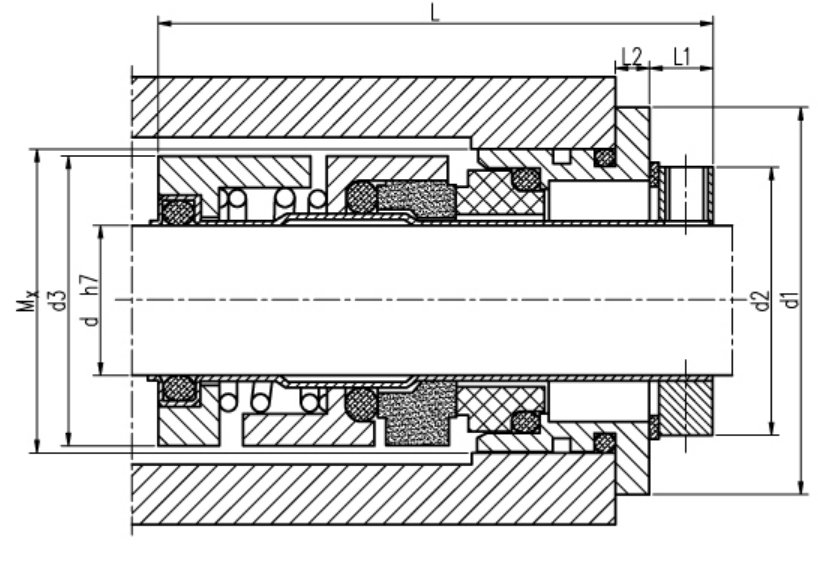 Drawing of Grundfos 12mm16mm Cartridge Pump Mechanical Seals